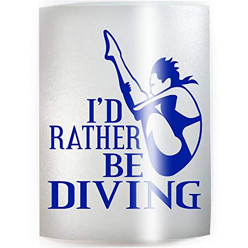 I ' D RATHER BE DIVING Трамплин Diver Female - ИЗБОР на COLOR & SIZE - Vinyl Стикер E