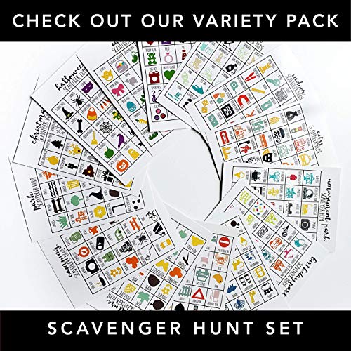 Road Trip Scavenger Hunt Game for Kids, пакет от 10, Travel Game, Сухо изтриване (10 маркери в комплект)