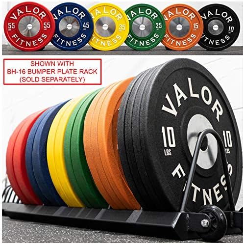 Valor Fitness BPPU Поли Urethane Bumper Plates for Cross Training, Olympic Weight Lifting and Lifting Power - Цветова кодировка, няколко варианта на тежест плочи на Разположение