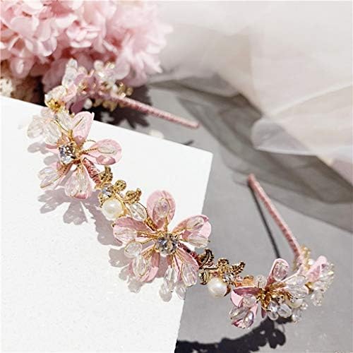 DIAOD Корея Лента за коса Фея Canruo Peach Flower Flower Crystal Ръчно изработени от Оголовья на Косата