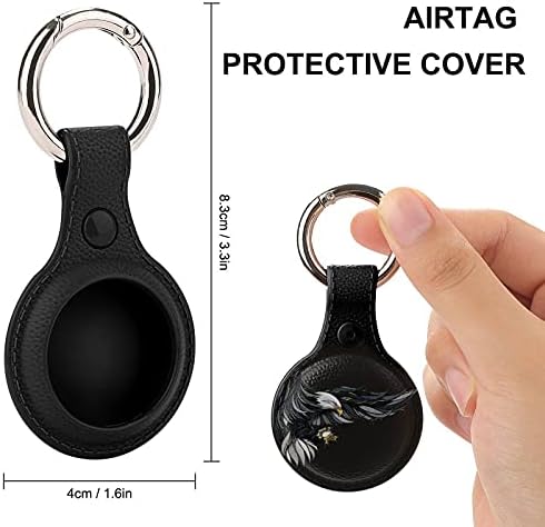 Bald Black Eagle Soft TPU Airtag Case Phone Finder Full Protective Cover Skin Waterproof Case for Airtags Tracker Holder with Anti-Lost Ключодържател