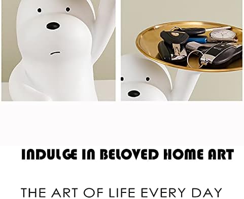 NABEIM Fun Key Bowl,Key Holder,Living Room TV Storage Cabinet Tray,Creative White Bear Ornaments,Home Decorations—Подходящ