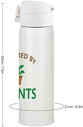 Powered by Plants Изолирано Вакуумно Спортна Бутилка за вода от Неръждаема стомана Thermos Keep Warm Travel Cup for Outdoor, Fitness, Camping (500 мл)