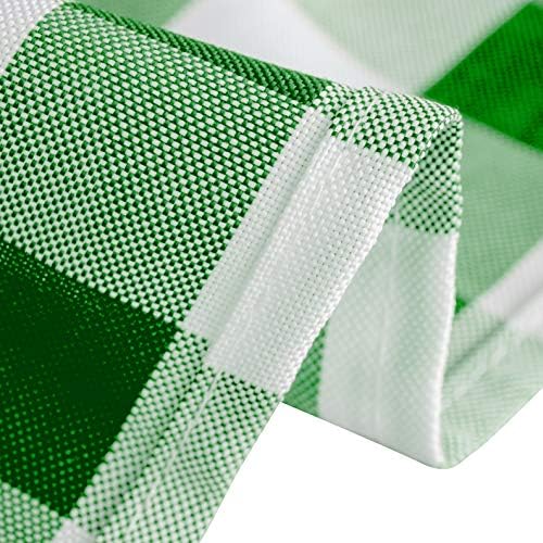 LinenTablecloth 60 x 102-Инчов Правоъгълна Покривка Green & White Checker