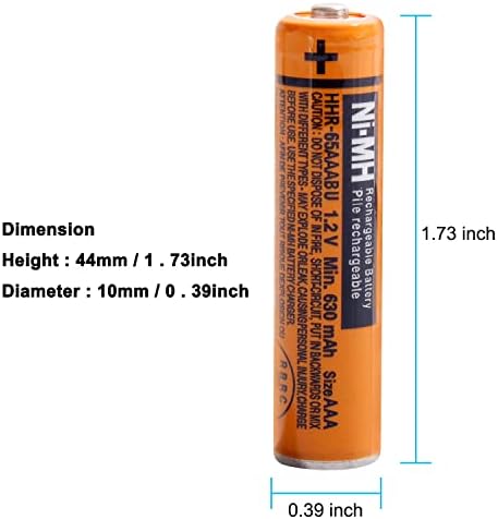 4 Pack HHR-65AAABU NI-MH Акумулаторна Батерия за Panasonic 1.2 V 630mAh AAA Батерии за Безжични Телефони