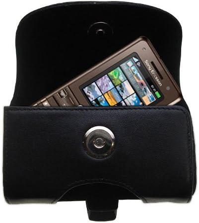 Gomadic Designer Black Leather Sony Ericsson k770i Belt Carrying Case – Включва допълнителна примка за колан и подвижна