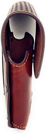 West Texas Western Cowboy Tooled Basketweave Leather Rooster Concho Belt Loop Калъф за мобилен телефон в 2 цвята (черен)