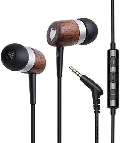 MediaDevil CB-01 Nanene Graphene-Подобрени луксозни дървени слушалки с микрофон и контрол на звука (съвместимост с iOS/Android)