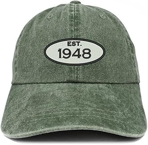 Моден магазин за дрехи Създаден 1948 Бродирана 74 ти Подарък за рождения Ден на Пигмент Оцветени Измити Хлопчатобумажный капачка