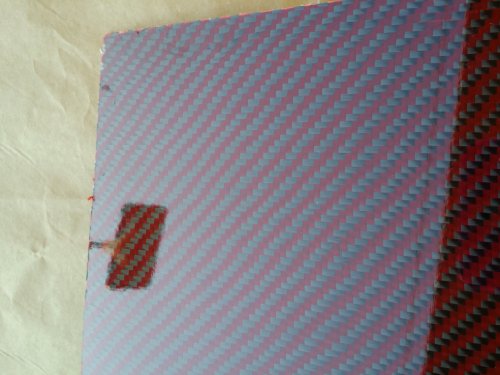 Сега Въглеродни влакна Kevlar Хибриден Фибростъкло Панел Лист за Гладене Плоча 12Х 18×1/32 Блясък от Едната Страна е Червено