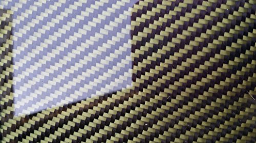 Сега Въглеродни влакна Kevlar Хибриден Фибростъкло Панел Лист за Гладене Плоча 12Х 18×1/32 Лъскава Една Страна Жълто