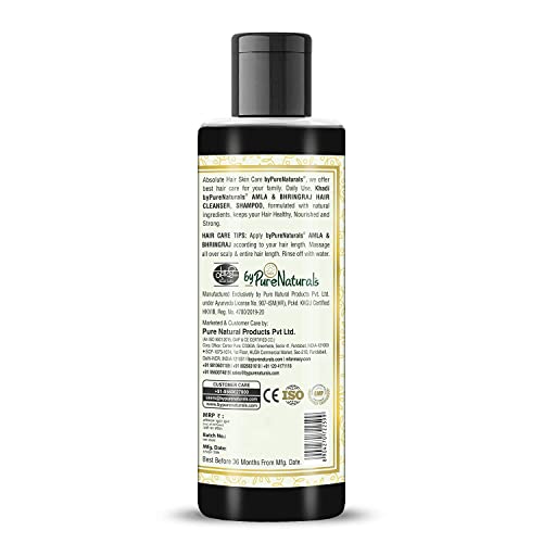Lacey byPureNaturals Khadi Herbal and Natural Amla Bhringraj Hair Shampoo for Unisex 210ml