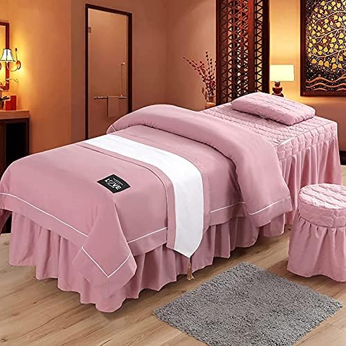 SXCZZXJ 4-Piece Микрофибър Massage Table Sheet Set Premium Дишаща Beauty Bedspreads Salon Bed Cover for Body Massage Physiotherapy