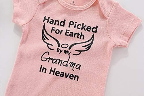 WINZIK Baby Bodysuit Outfit Hand Picked for Earth by My Grandpa Баба в Рая Момче Момиче Гащеризон Гащеризон Риза