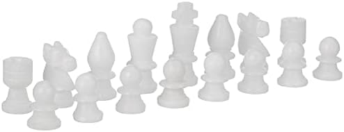 Queenza Black and White Marble Chess Pieces Only No Board - Ръчно изработени Alebaster Marble Stone Art for Kids and Adults