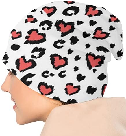 djena Leopard или Jaguar Облицовани Зимна Шапка Hats for Women Knitted Watch with Hat Коприна Подплата Unisex Solid Skull