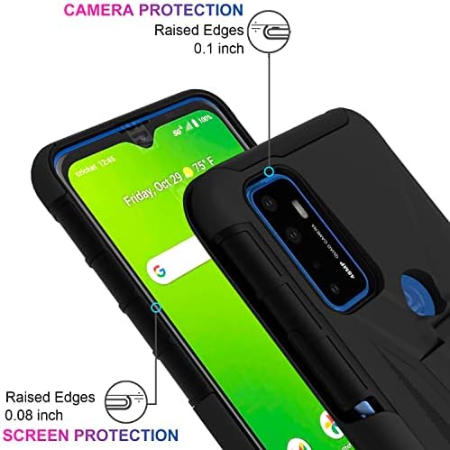 Warmson Clip Case for Cricket Dream 5G Cricket Dream 5G Case with Belt Clip Holster Built-in Kickstand, Тежкотоварни Защитен