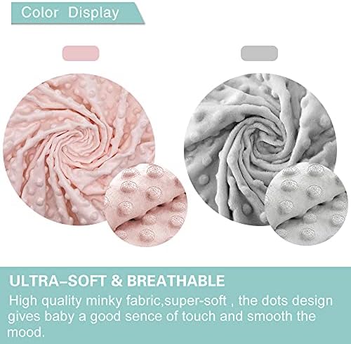 Owlowla Bassinet Sheet Set,Ultra Soft Minky Cradle Sheets Universal Fitted Bassinet Подложка/Матрак за по-Малките Момчета и момичета(grey/Pink)