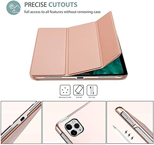 ProCase Rosegold iPad Pro 11 Slim Hard Shell Case 2020 & 2018 Пакет with Black Foldable Cell Phone Tablet Stand Stand