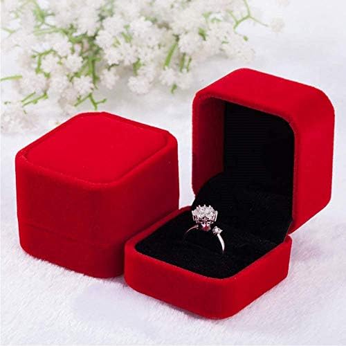 Кутии за пръстени кадифе пакет 2, бижута Случай обеци Привесной, Кутии Подарък Обеци, Пръстени, Дисплей Jewellry (червен цвят)