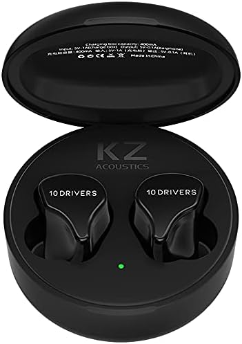 KZ VX10 1DD+4BA Безжични Слушалки, Bluetooth 5.2 TWS Слушалки с 20Н Дора, Bluetooth Слушалки HiFi Стерео намаляване на шума Безжични Слушалки в Ушите с Микрофон, Калъф кабел за зареждане,