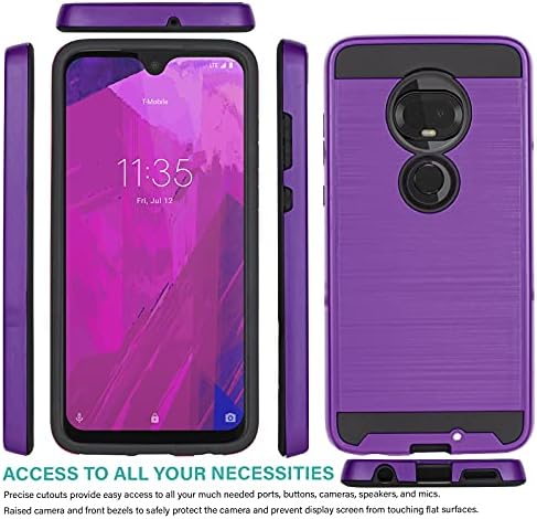 CasemartUSA Калъф за вашия телефон, [T-Mobile REVVLRY Plus (2019)], [Protech Series][Purple] матиран устойчив на удари