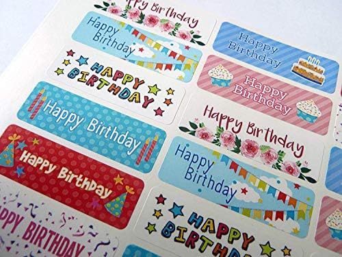 Опаковка от 32 Цветни Поздравителни Етикети честит Рожден Ден, на Етикети за пощенски Картички, Пликове и Подаръци