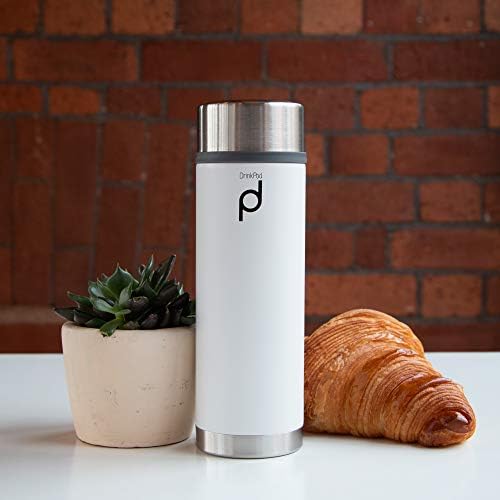 Pioneer Flasks Вакуумно Изолирано Запечатани Капсула Drinkpod Flask, 21 x 7 x 7 см, Бял