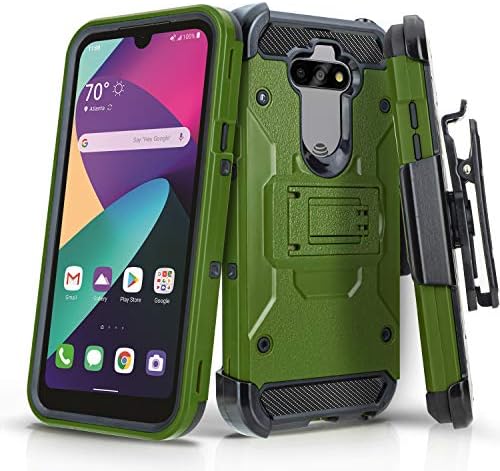CasemartUSA Калъф за телефон [LG Phoenix 5 (AT&T предплатен телефон)], [Tank Серия][Army Green] Тежкотоварни устойчив