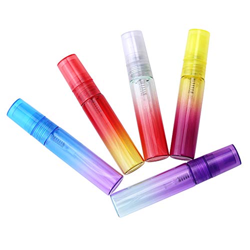 5Pcs 5 ml Small Glass Spray Bottles Пулверизатор Gradient Color Perfume Bottle Tube Slim Sample Bottle Vials Refillable