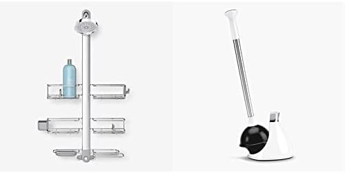 simplehuman Adjustable Shower Caddy XL, Неръждаема стомана и анодизиран Алуминий & Тоалетка Буталото и Caddy, Неръждаема