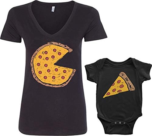 Пица Торта и Парче от Майка на Син, Дъщеря Детската Боди Женска Риза Съответния Набор от