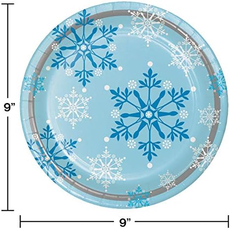 Creative Converting 8 Count Sturdy Style Paper Round Plates, 8.75, Снежинки (317150)