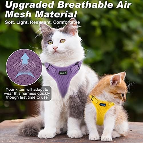 Котка Harness and Leash Set Escape Proof Kitten Adjustable Harness Cat Vest Harness with Светлоотразителни Trim Universal