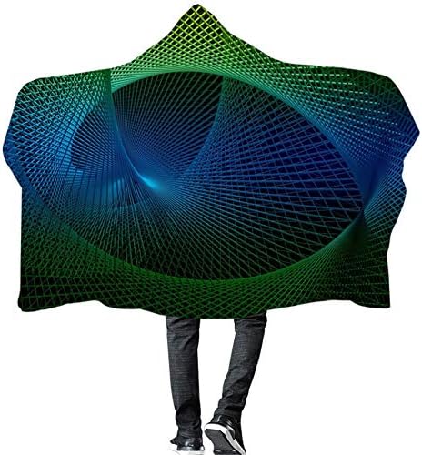 Завивки С Качулка Самоличността на Цветни Супер Меки, Хипноза Стил 3D Дигитален Печат за Носене Nap Дъждобран Двоен Слой