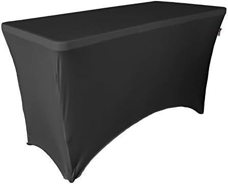 LA Linen Спандекс Покривка за 4-подножието на правоъгълен плот, 48 на 30 на 30 см, черни