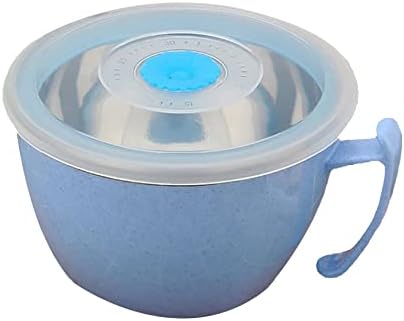 Кръгла с купа от неръждаема стомана, използвана за домашна работа или училище хранителен контейнер (синьо 1)