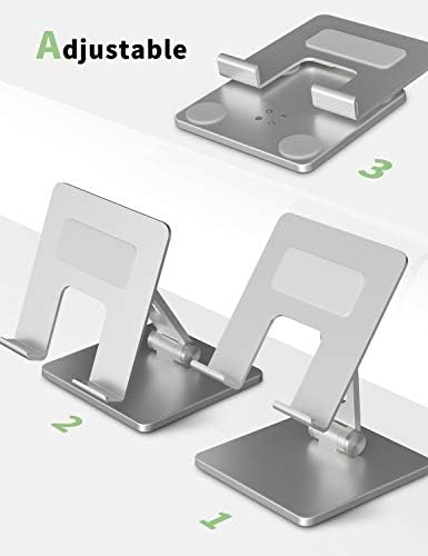 ALASHI Tablet Stand for Desk, Стабилен държач таблет с Тежка и Дебела алуминиева основа за Големия таблет устройства, Многоугольный Регулируема и Сгъваема, Универсален Поддърж