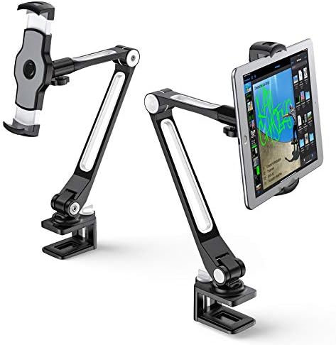AboveTEK Здрав Притежател на iPad, Алуминиева Дългата Ръка на iPad Tablet Mount, 360° Въртящ Поставка За Таблет и Притежателя