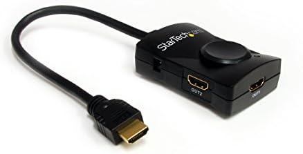 StarTech.com HDMI Splitter 1 In 2 Out - 1080p - 2 Port USB Powered - HDMI, Multi Port-HDMI Audio Splitter (ST122HDMILE),сив