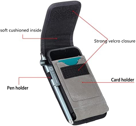 eMorevalue RFID Заключване на Мобилен Телефон Кобур за Samsung Galaxy Z Fold 3, Z Fold 2, Z Fold 5G, Z Fold, W22 5G, W21 5G, W20 5G / Huawei Капитан X2, Капитан XS, Колан за Носене с Отделения за карти Държач за П?