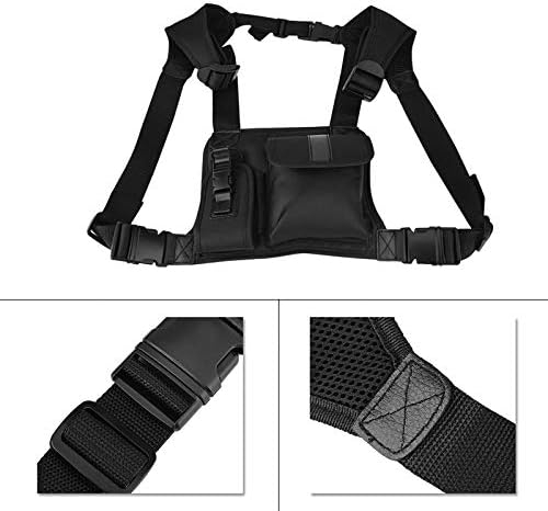 Tomantery Уоки-Токи Carrying Case, Strong Portable Black Chest Harness Bag with Safe Packing for Military for Hospitals for Firefighters