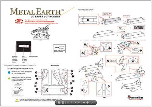 Metal Earth Fascinations Space Shuttle Atlantis 3D Metal Model Kit