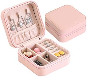 EVERTREND Travel Cosmetic Leather Jewelry Box Necklace Organizer Storage Case Ring Лесно Portable Gift Storage Case Travel
