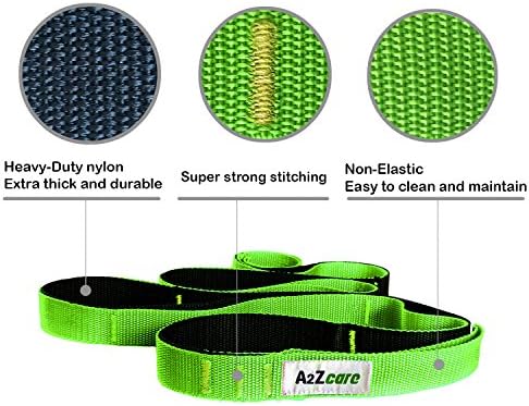 A2ZCARE Yoga Stretch Strap with Multi-Loop 76 inches Long - Exercise Stretching Strap for Yoga Practice, Пилатес Exercise,