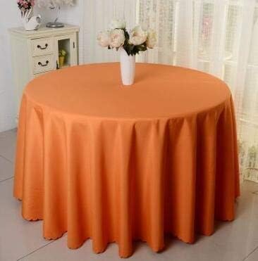 YXYJ 10ШТ Полиестер кръгла бяла сватба Хотели покривки за маса покривки за маса покривка на капака tapetes черен плат Nappe Mariage (Цвят : оранжев, спецификация : 320 см)