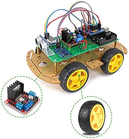 KeeYees L298N Drive Motor Controller Board Stepper Motor Control Module Dual H-Bridge with DC Motor and Smart Car Wheel Compatible with Arduino