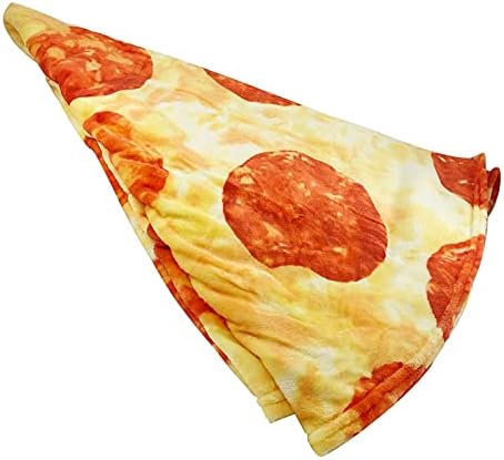 CACY Pizza Blanket Double Sided Burrito Blanket 60 inches Giant Flour Tortilla Blanket, Soft and Comfortable Novelty Тако Blanket for Adult and Kids, 285 GSM Flannel Blanket Смешни Blanket