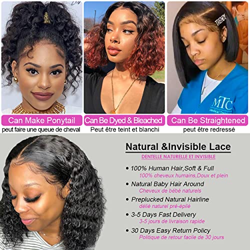Kelissa Water Wave 360 Дантела Frontal Wigs Human Hair Pre Plucked with Baby Hair for Black Women Къдрава Human Hair Wigs