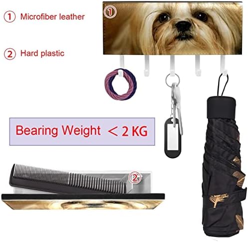 Shih Tzu Puppy Dog Key and Mail Holder for Walls - Закачалка за ключове с Пощенски Организатора и 5 Куки, Залепваща Стойка